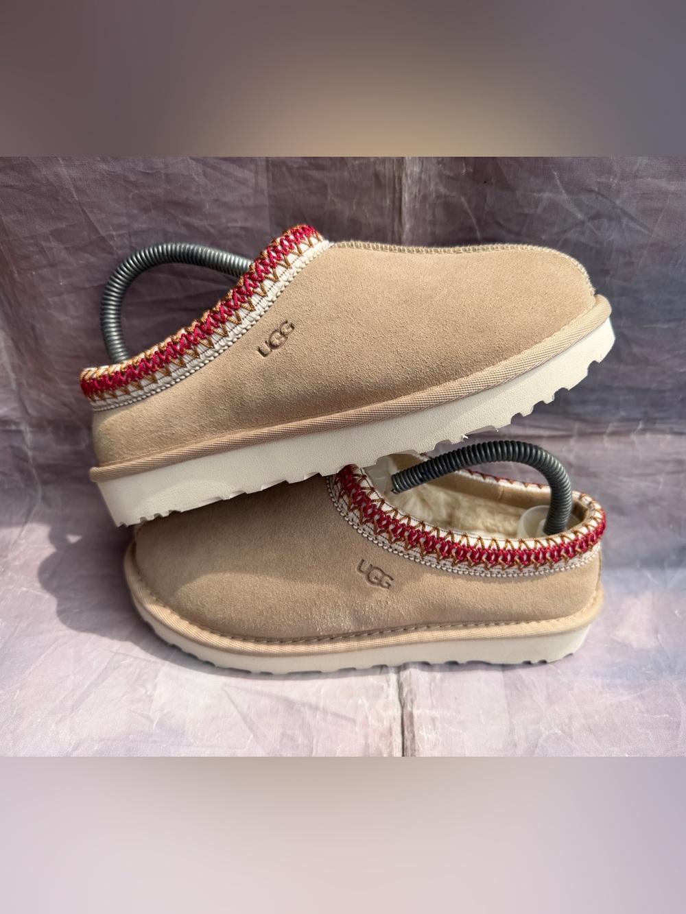 UGG Tasman Sand/Dark Cherry Women’s size 5 (new without box)